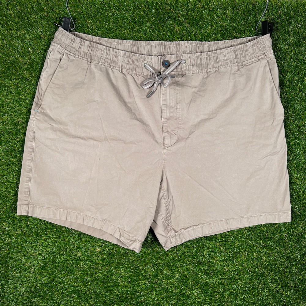 Tommy Bahama Boracay Mens 2XLB Khaki Tan Elastic Waist Stretch Chino Shorts